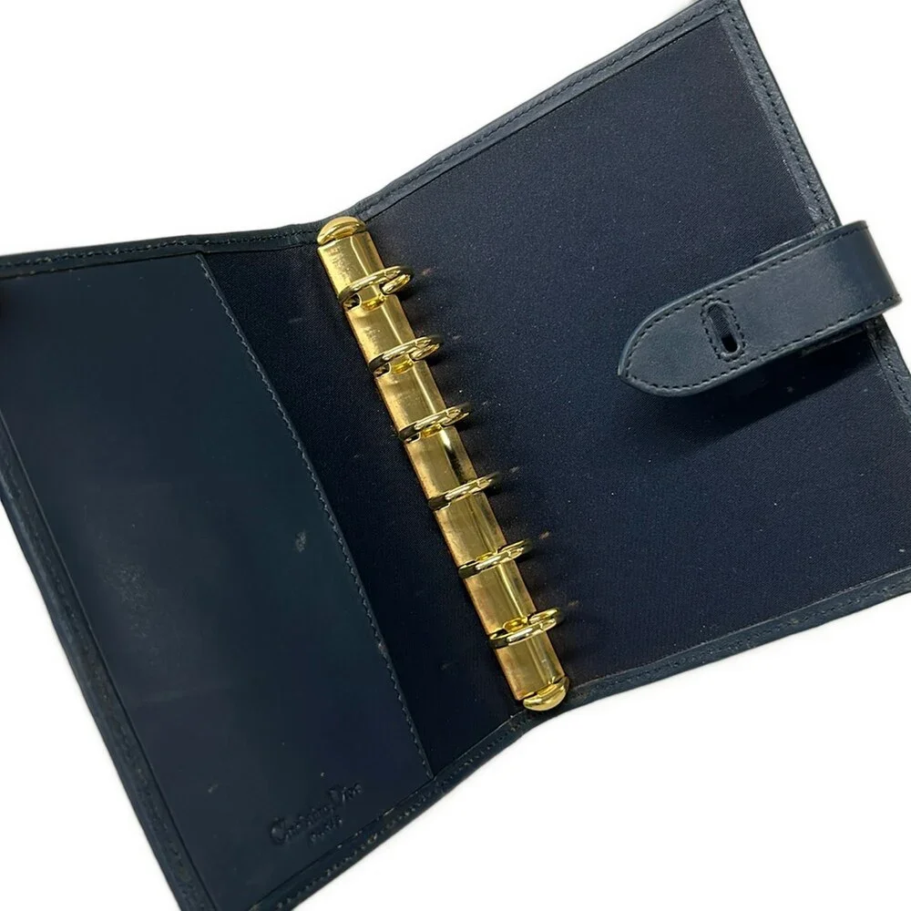 Christian Dior Logogram Agenda Navy Dark Navy Beige Jacquard Leather